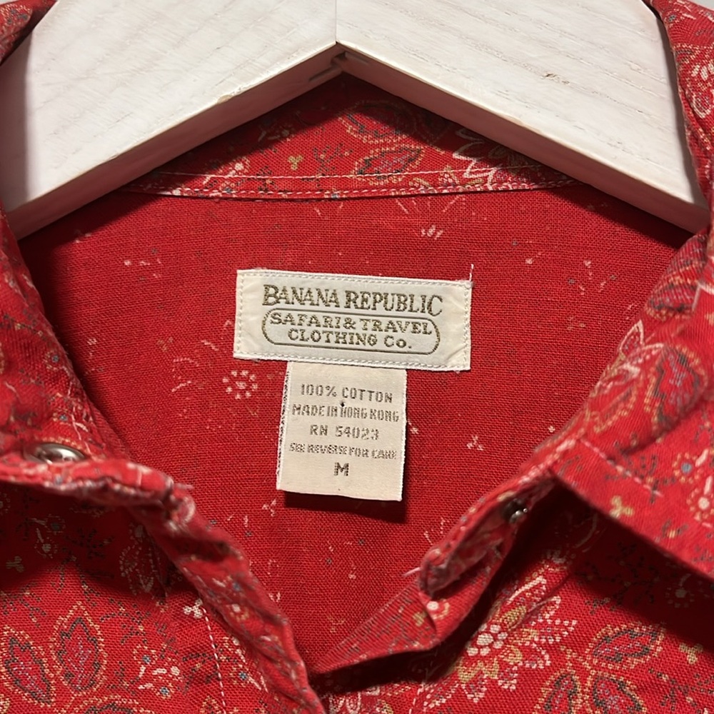 Banana Republic Safari & Travel Clothing Co. Red Bandana Floral Women's Size M - Picture 2 of 7